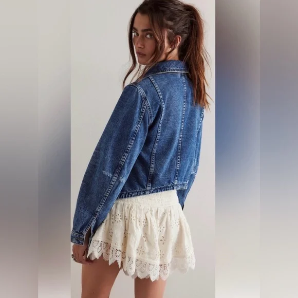 FREE PEOPLE OB1977947 Jade Denim Jacket Size Small Excellent Pre-Owned Condition - Picture 2 of 11